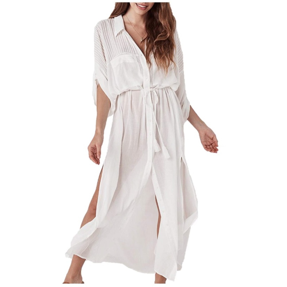 White flowy coverup 🤍